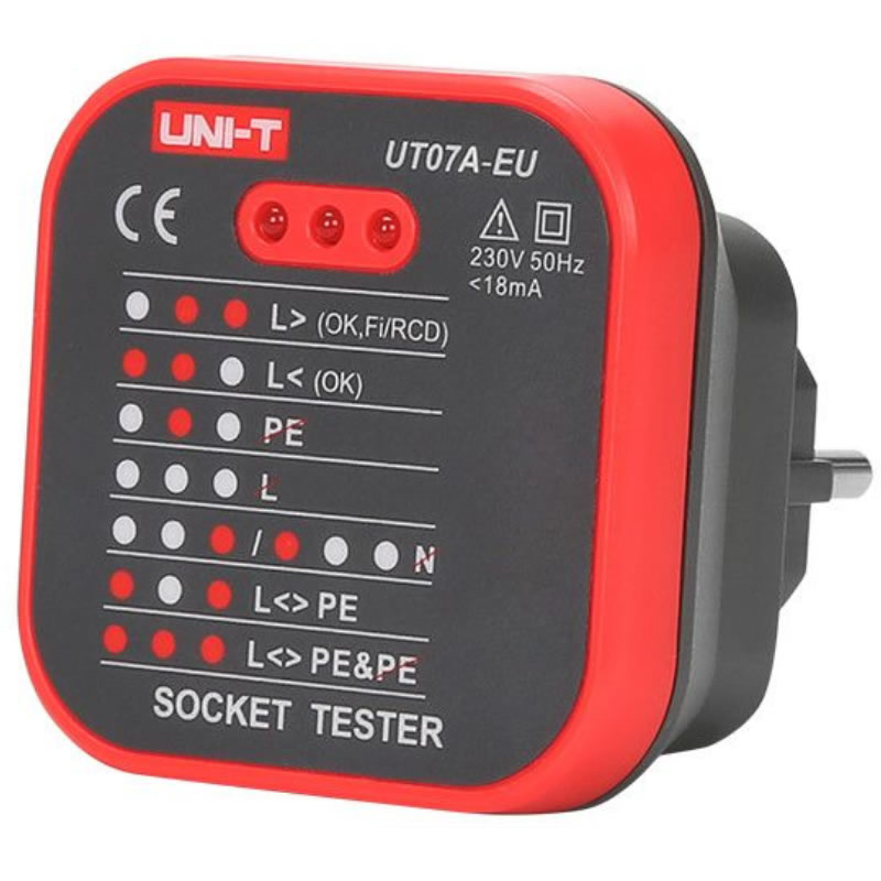 Tester priza EU UNI-T, indicator LED, certificat CE shopu imagine noua