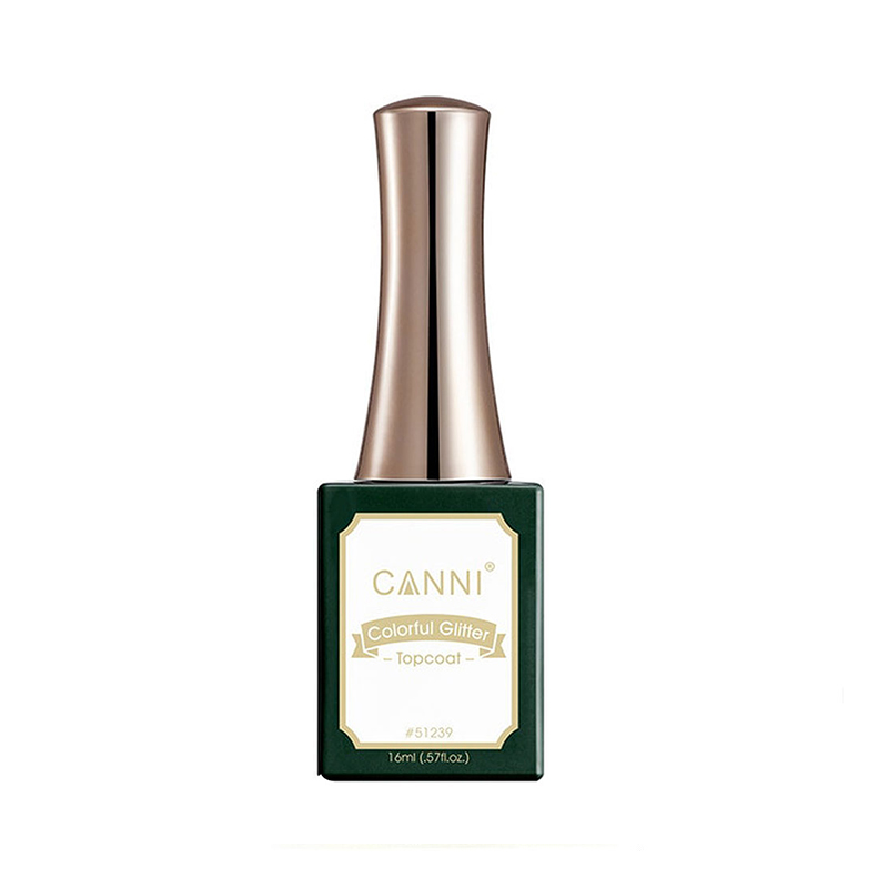 Top coat Color glitter Canni, 16 ml, Transparent 2021 shopu.ro