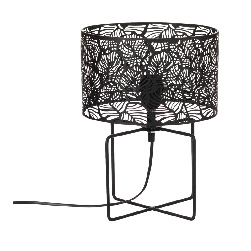 Veioza Leafs Table Lamp, 25 x 34 cm, model perforat, corp metalic, Negru General imagine noua 2022