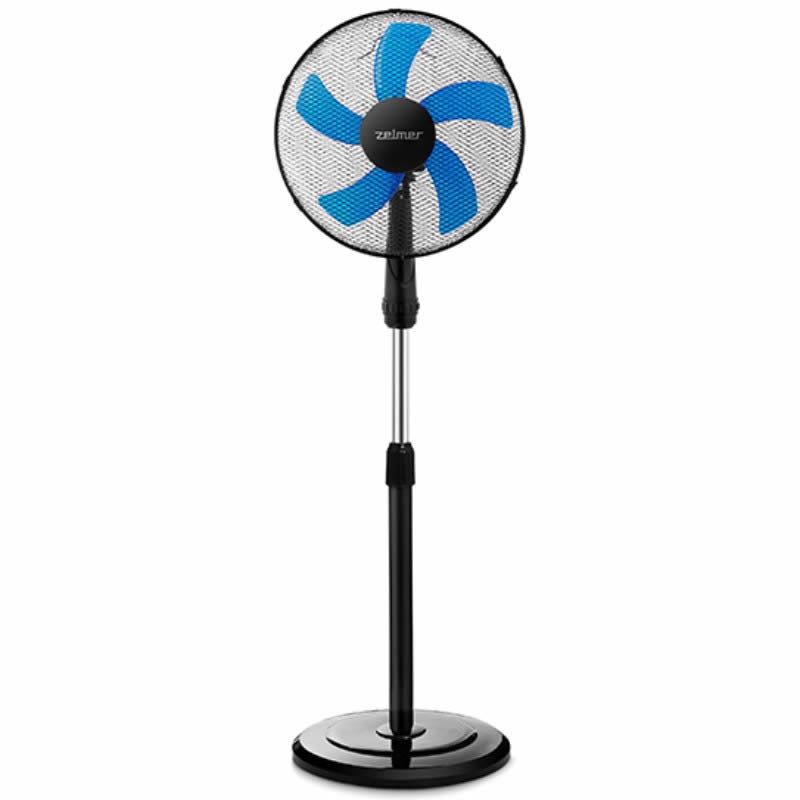 Ventilator cu picior Zelmer, 50 W, 3 viteze, diametru 40 cm, 5 palete, functie oscilatie, inaltime reglabil