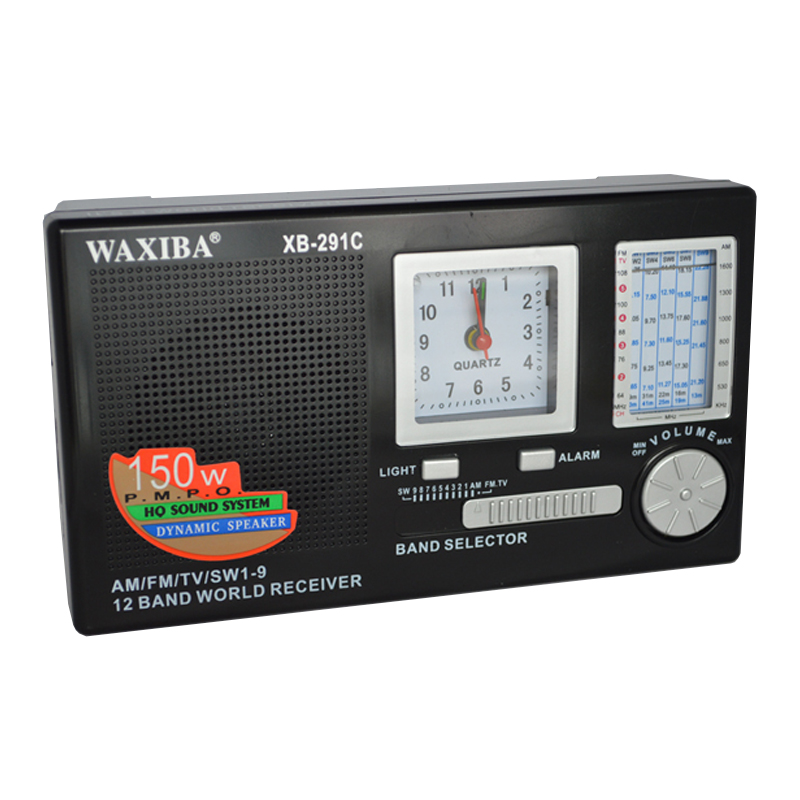 Radio portabil cu ceas Waxiba XB-291C, 12 benzi