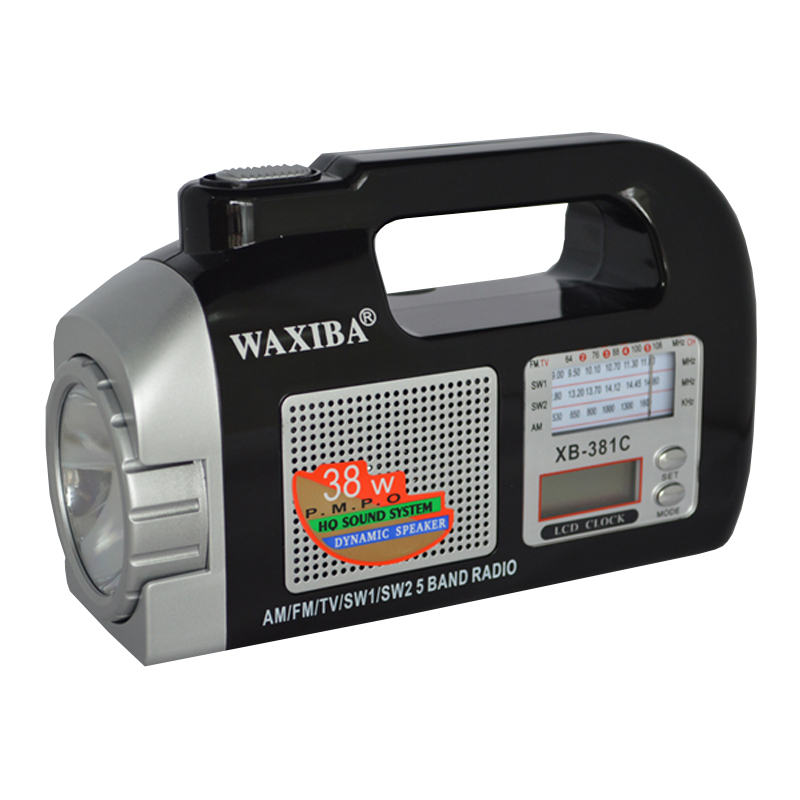 Radio portabil cu ceas Waxiba XB-381C, 5 benzi, lanterna shopu.ro