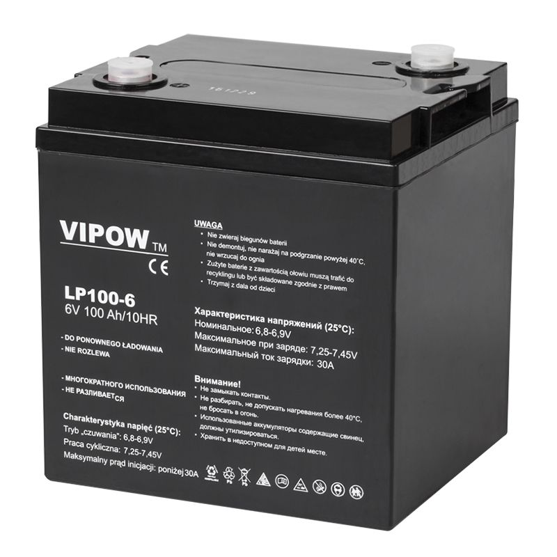 Acumulator Vipow, 6 V, 100 Ah 2021 shopu.ro