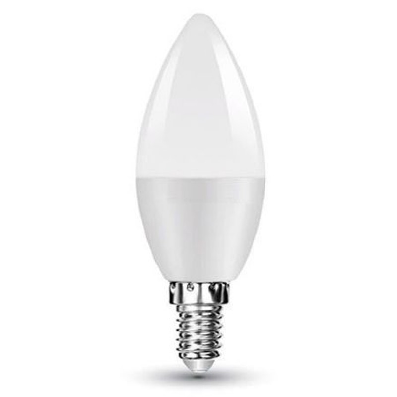 Bec economic cu LED, 7 W, 470 lm, 4000 K, soclu E14, lumina alb neutru, cip Samsung, forma lumanare General imagine noua 2022