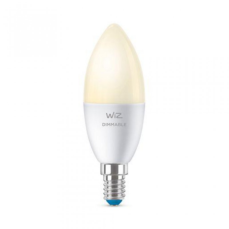 Bec LED Inteligent Philips Wiz, Wireless, Bluetooth, C37, 4.9 W, 470 Lumeni, 2700 K, A+, E14, dimabil Philips imagine noua 2022