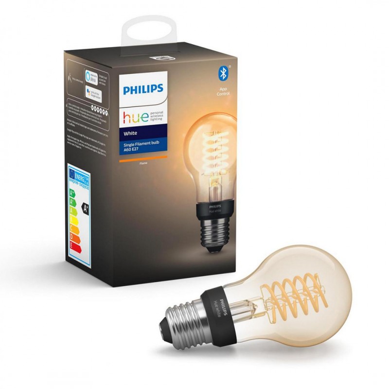Bec LED Inteligent Philips Vintage Hue, Wireless, Bluetooth, 7 W, 550 lumeni, 2100 K, E27, A+, compatibil Hue Bridge Philips imagine noua 2022