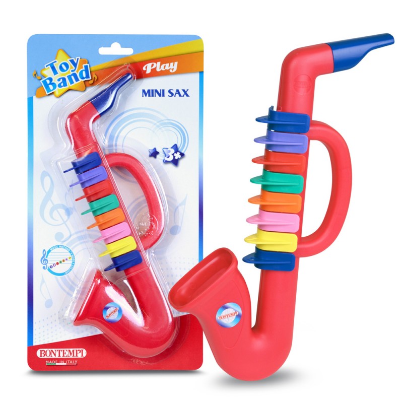 Mini saxofon pentru copii Bontempi, 8 taste colorate
