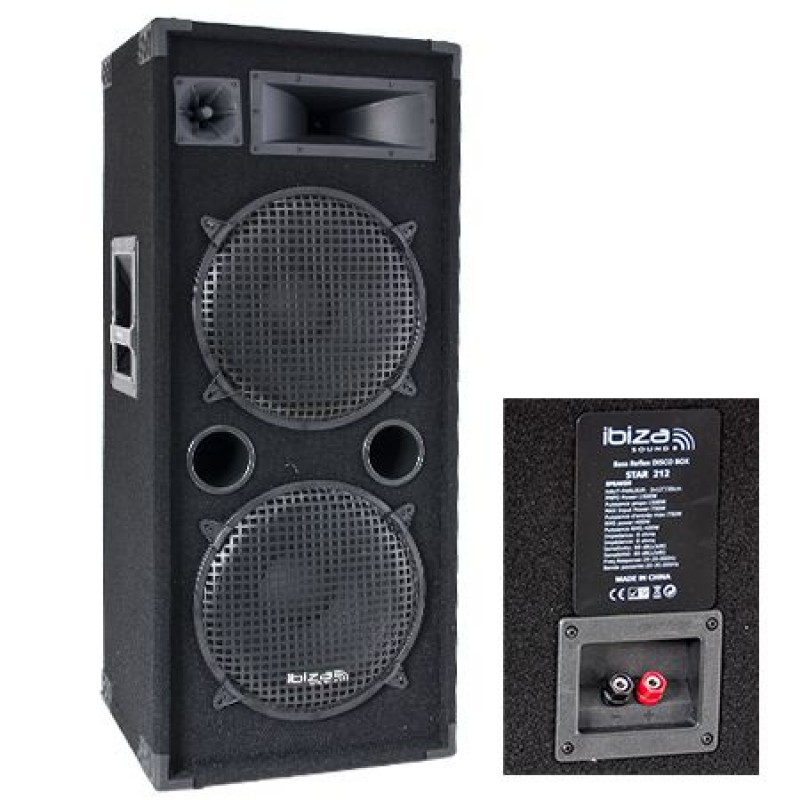 Boxa Ibiza Sound, 400 W, 3 cai, 41.5 x 34.8 x 96 cm, protectie PTC, Negru