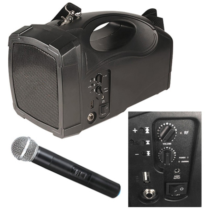 Boxa profesioanala portabila, receptor VHF, Bluetooth, microfon, 40 W