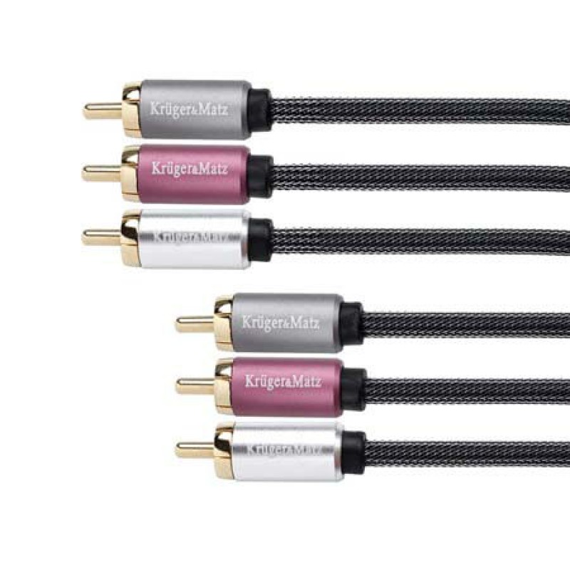 Cablu Kruger&Matz 3 x 3 RCA tata, 3 m, Negru Kruger Matz