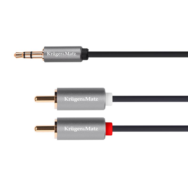 Cablu Kruger Matz 2 x RCA – 1 x jack 3.5 mm, stereo, lungime 10 m Kruger Matz