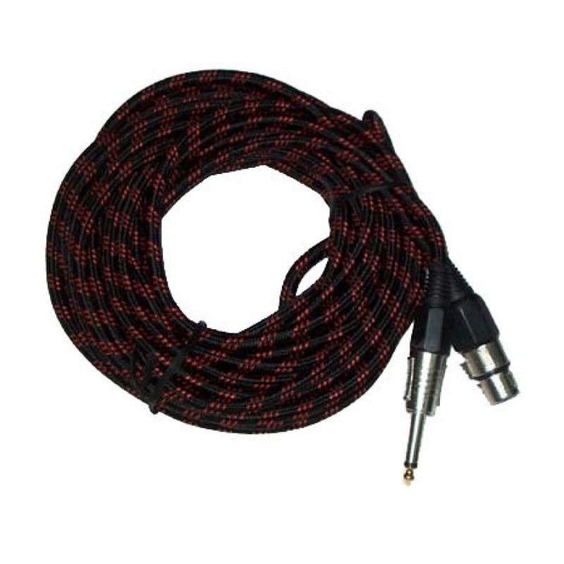 Cablu XLR mama – Jack mono 6.3 mm, 3 m, impletitura textila, Negru General