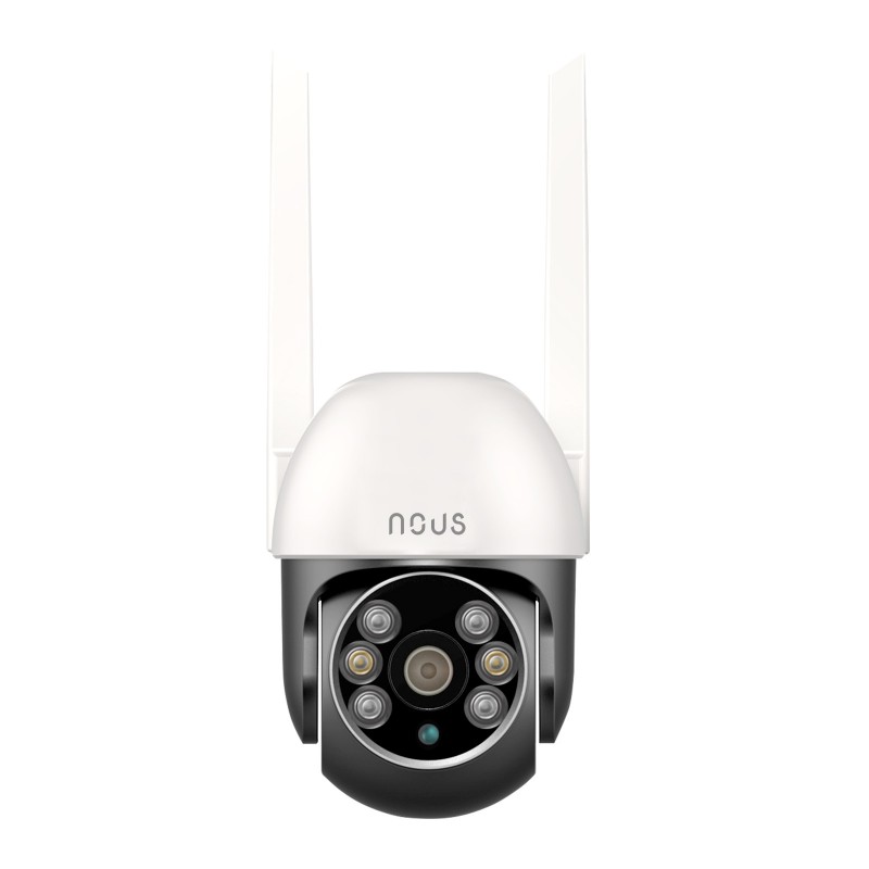 Camera de supraveghere IP NOUS W6, Smart, 2K Ultra HD, 3 MP, Wi-FI, 20 m, securitate WPA2, detectare micare, Night vision, rotire, Alb Nous