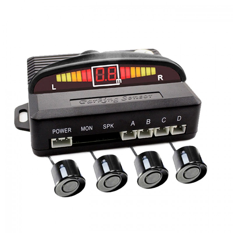Set senzori parcare wireless Carguard, LED, 4 senzori, unitate centrala, semnal acustic