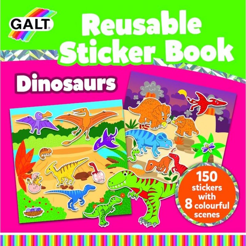 Cartea mea cu stickere Dinozauri, 150 abtibilduri reutilizabile Galt
