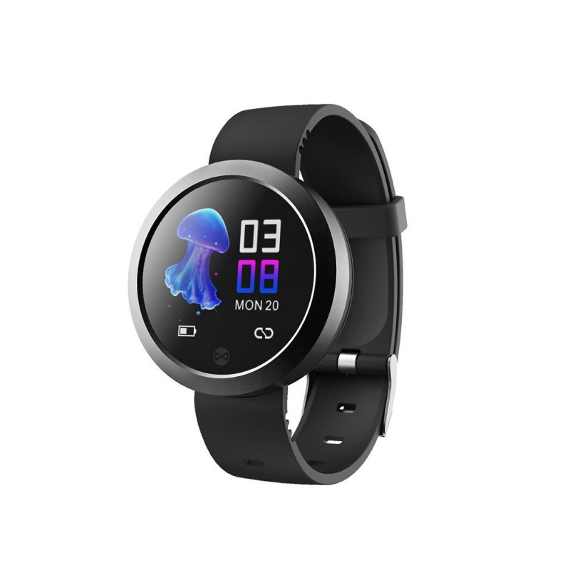 Ceas Smartwatch Forever Smart, 60 mAh, stil elegant, display analogic, Negru