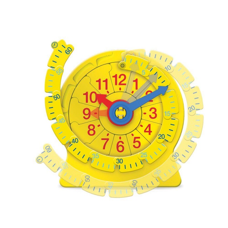 Joc ceasul elevilor Hand2Mind, 12 x 11 cm, 5 ani+, Galben/Rosu