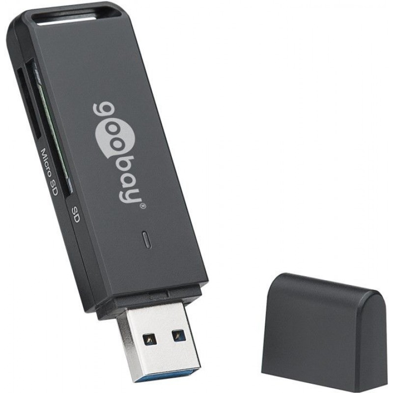 Cititor de card SD/microSD Goobay, USB 3.0, negru 2021 shopu.ro