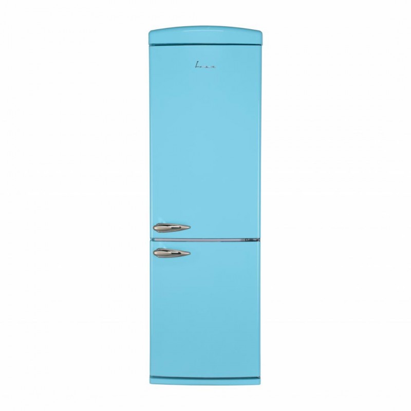 Combina frigorifica Fram, 340 l, 190 cm, 3 rafturi, clasa F, lumina LED, dezghetare automata, Albastru Fram