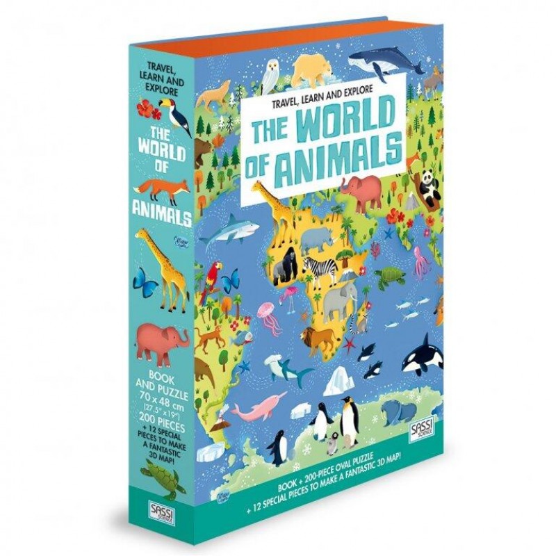 Prestige public Oriental Carte pentru copii Cunoaste si exploreaza Lumea animalelor Sassi, 14  pagini, puzzle inclus, 212 piese, limba engleza, 6 ani+ 978-88-303-0375-1  Ieftin, Vezi Pret | shopU