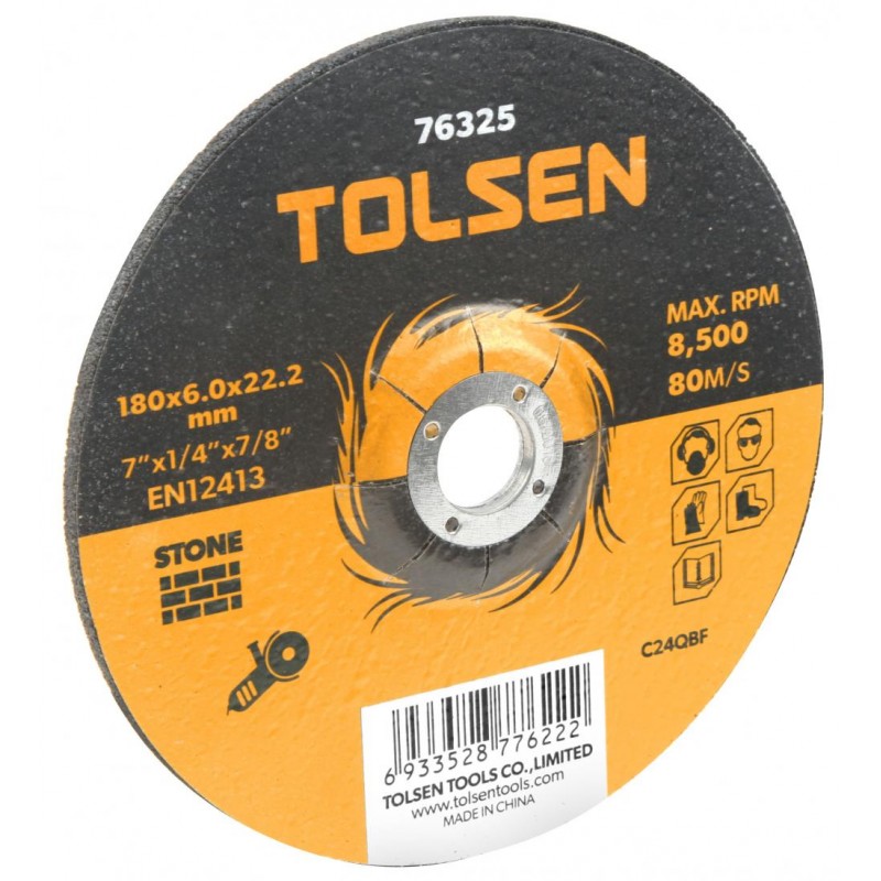 Disc abraziv cu centru coborat Tolsen, 230 x 6 x 22 mm, pentru piatra shopu.ro