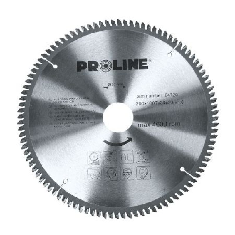 Disc circular pentru metal Proline, dinti vidia, 200 mm/100D