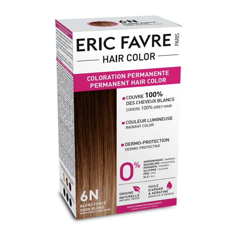Vopsea de par permanenta Eric Favre Hair Color, 6N, Blond inchis 2021 shopu.ro