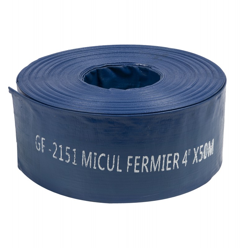 Furtun plat Micul Fermier, 50 m, 4 inch, 2 bar, PVC, Albastru Micul Fermier imagine noua