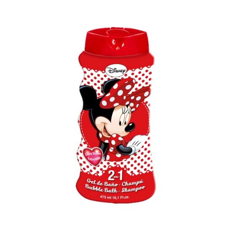 Gel de dus si sampon 2 in 1, 475 ml, spuma fina, model Minnie Disney