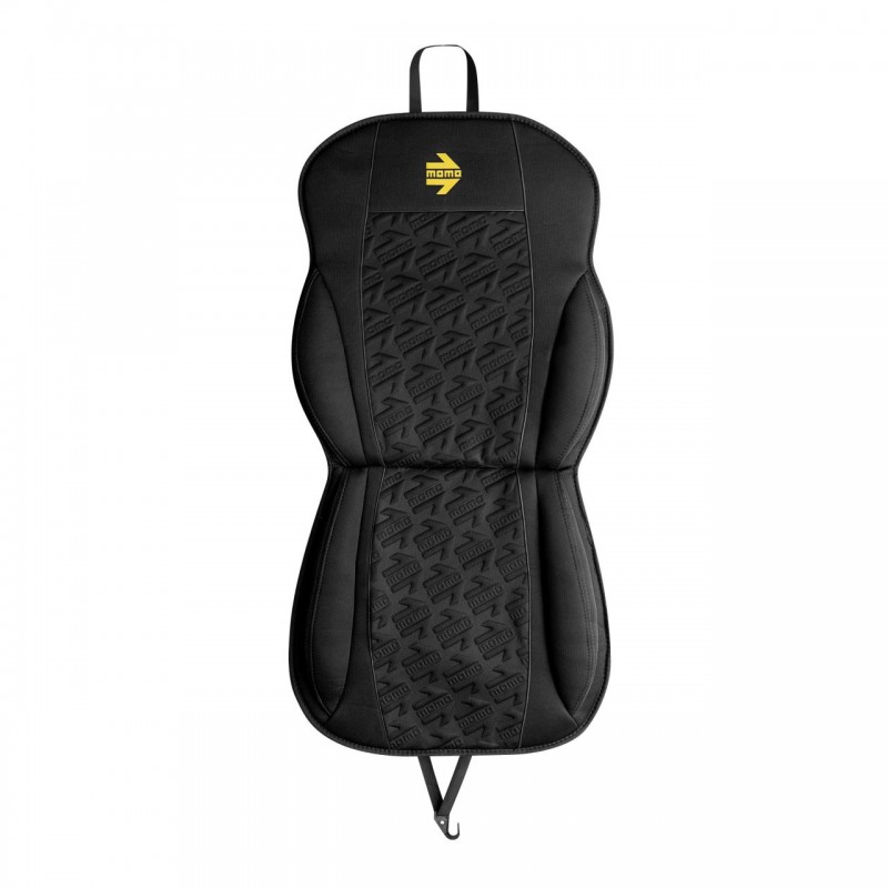 Husa scaun auto Momo Style, material textil, logo efect 3D, Negru Momo