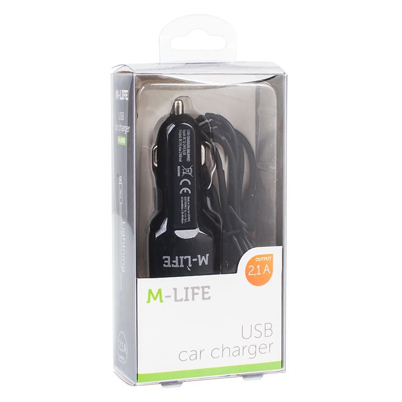 Incarcator auto Lightning + USB M-Life, 2100 mA M-Life