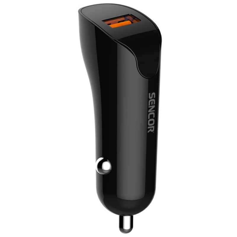 Incarcator auto Sencor, USB 2.1, 12 – 24 V, protectie supratensiune, Negru Sencor