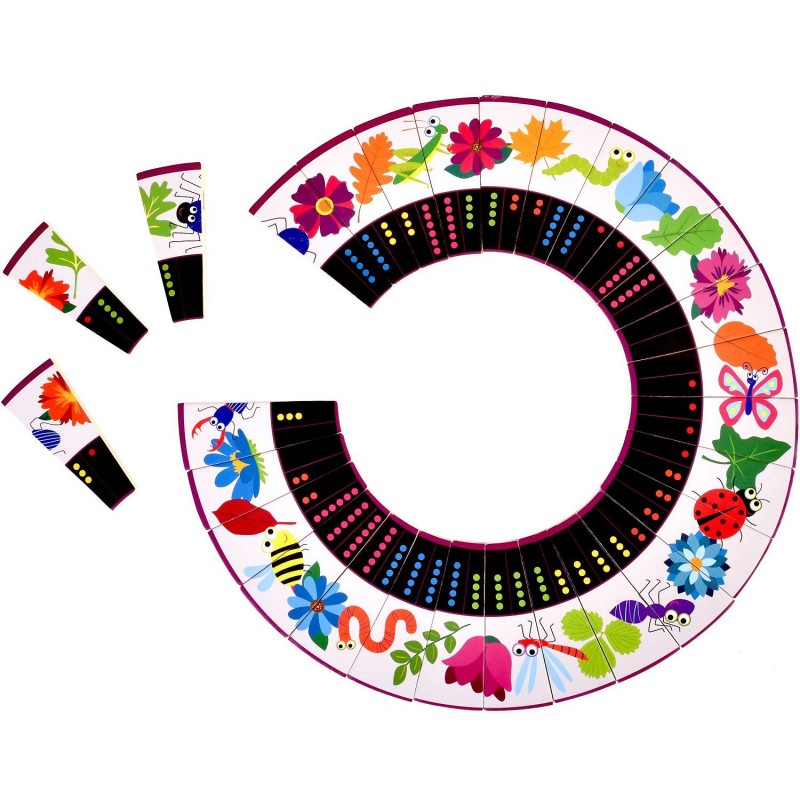 Joc domino circular Natura Fiesta Crafts, 28 piese, 2-4 jucatori, 2 ani+