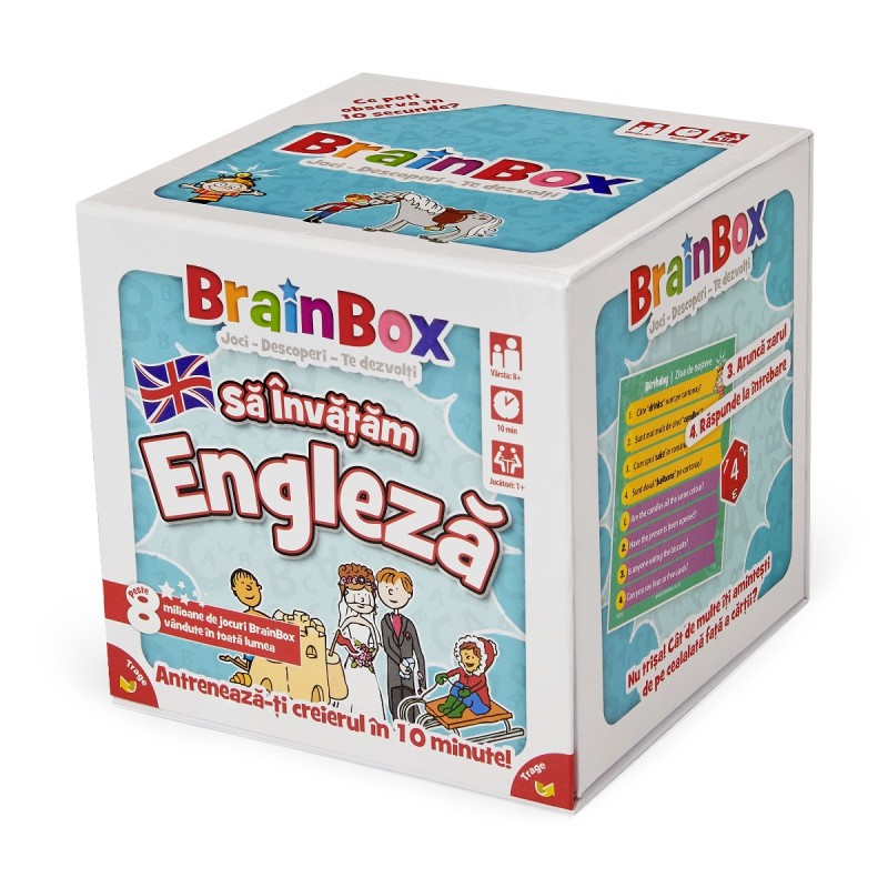 Joc educativ Brainbox Sa invatam engleza, 55 de carti de joc si 440 de intrebari