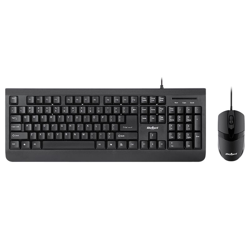 Kit tastatura + mouse cu fir Rebel WDS100, negru