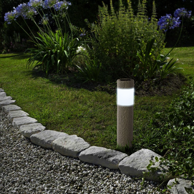 Lampa solara LED Garden of Eden, 300 mAh, acumulator, model piatra