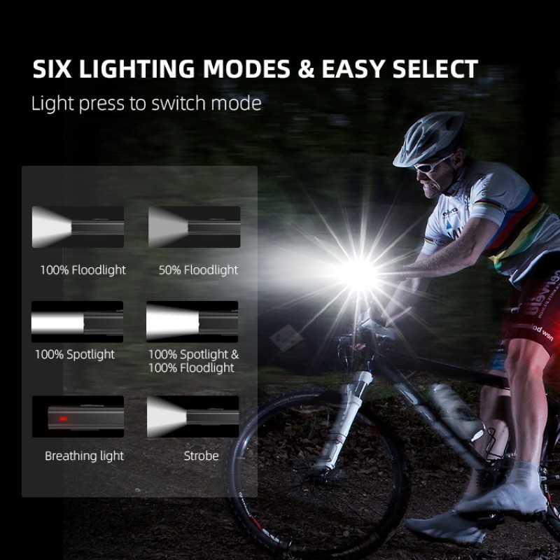 Lanterna LED pentru bicicleta Supfire GT-R3, 1400 lm, 130 m, acumulator 2400 mAh, USB