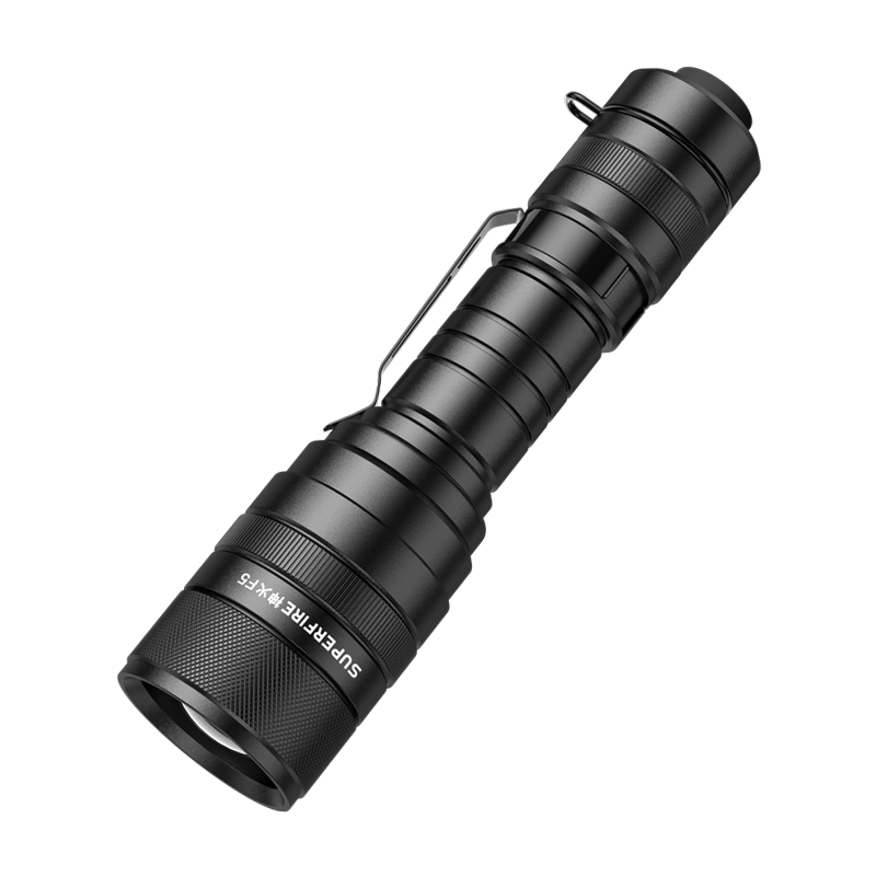 Lanterna LED SupFire F5 cu Zoom, 10 W, 1100 lm, 5 moduri, rezistenta la apa, incarcare USB, Negru shopu.ro