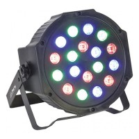 Proiector lumini Party RGB, 18 x 1W, LED, DMX, sistem fixare Proiector lumini Party RGB, 18 x 1W, LED, DMX, sistem fixare