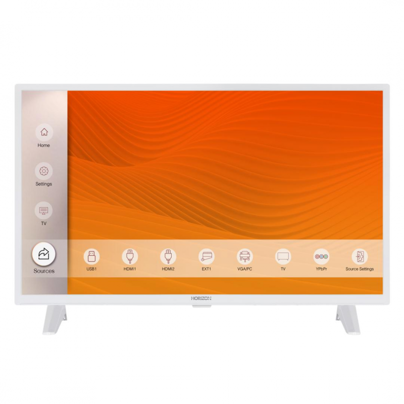 Televizor LED Horizon, 80 cm, 1366 x 768 px, HD, clasa F, inregistrare USB, Alb