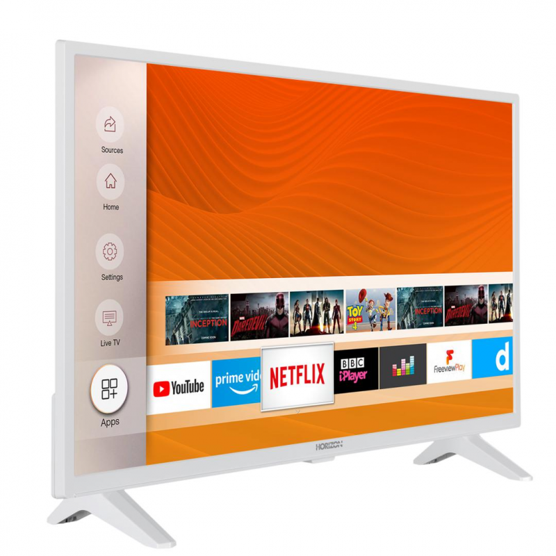 Televizor Smart LED Horizon, 80 cm, 1366 x 768 px, HD, clasa E, Alb