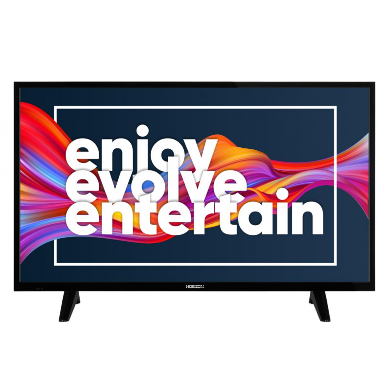 Televizor Smart LED Horizon, 98 cm, 1366 x 768 px, clasa E, HD, inregistrare USB, Negru
