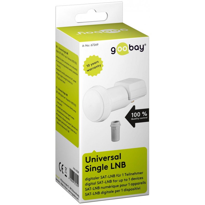 Convertor LNB universal Goobay, 1 x iesire, 0.1 dB 2021 shopu.ro