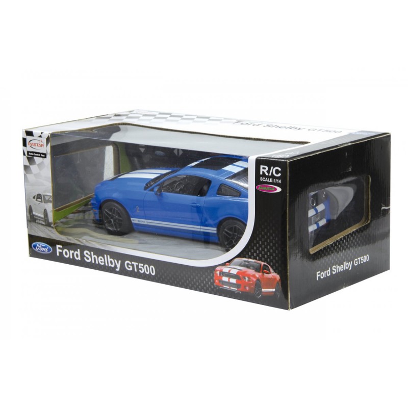 Masina cu telecomanda Ford Shelby GT500 Rastar, 32.3 x 14.8 x 13.9 cm, 10 km/h, tractiune 2 WD, anvelope cauciuc, Albastru