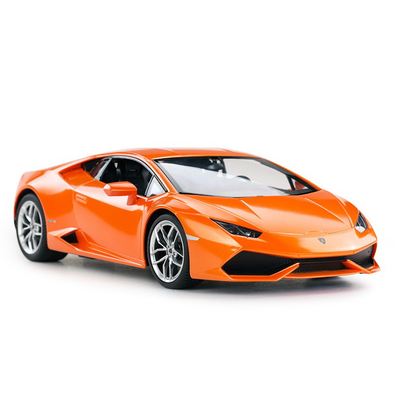Masina cu telecomanda Lamborghini LP610-4 Rastar, 32.3 x 14.8 x 13.9 cm, 10 km/h, tractiune 2 WD, anvelope cauciuc, Portocaliu