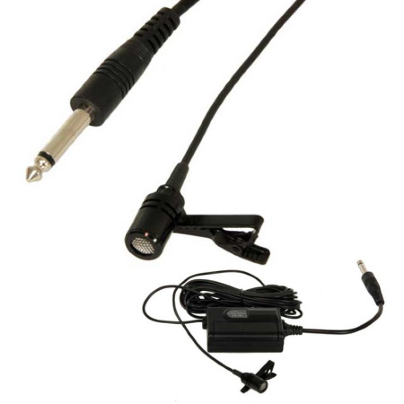 Microfon lavaliera, condensator, prindere clip, 100 Ohm, negru