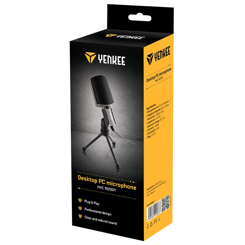 Microfon Yenkee pentru jocuri online, chat, conferinte video, streaming, sunet clar