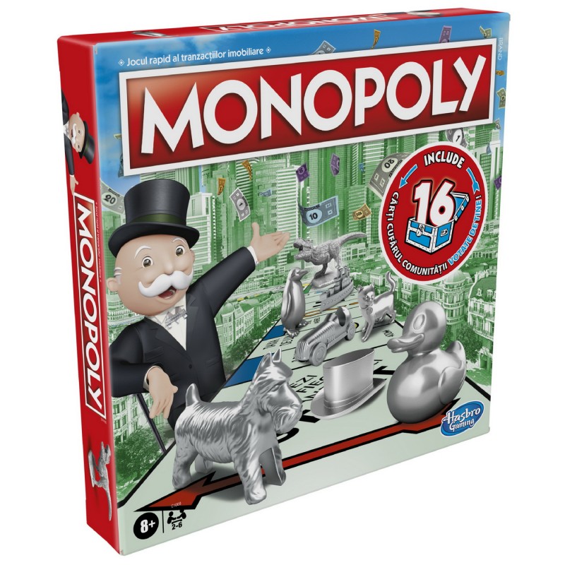 Joc de societate Monopoly Clasic Original Hasbro, 2-6 jucatori, 8 ani+