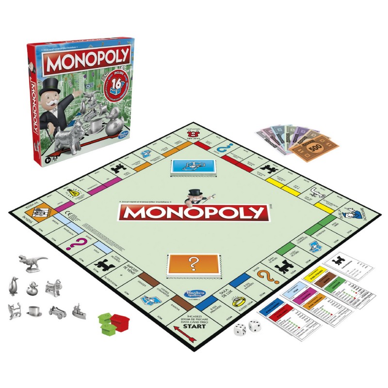 Joc de societate Monopoly Clasic Original Hasbro, 2-6 jucatori, 8 ani+