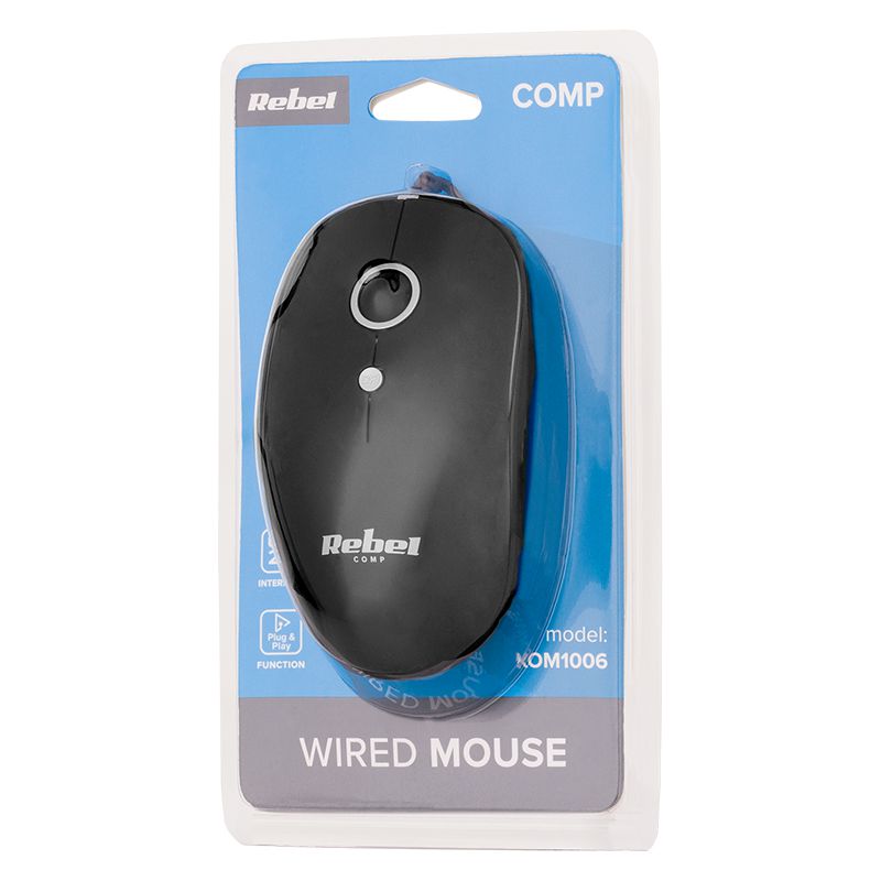 Mouse cu fir Rebel WDM100, USB 2.0, negru